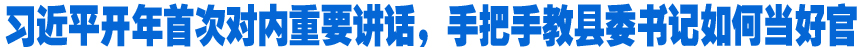 習(xí)近平開(kāi)年首次對(duì)內(nèi)重要講話，手把手教縣委書(shū)記如何當(dāng)好官