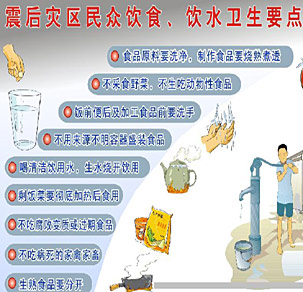 震后災(zāi)區(qū)民眾飲食、飲水衛(wèi)生要點