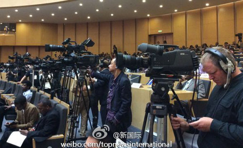 李克強(qiáng)即將在非盟總部發(fā)表演講，請柬&ldquo;一柬難求&rdquo;。圖片來源：&ldquo;新國際&rdquo;微博。