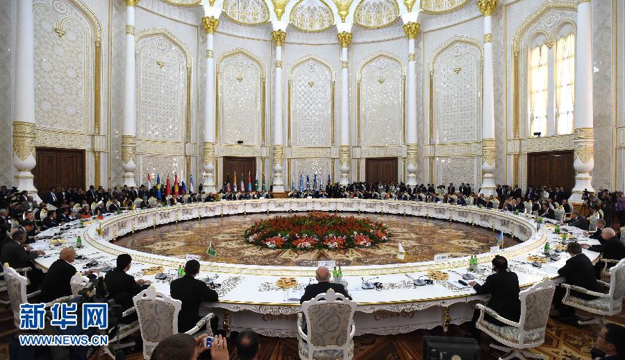 9月12日，上海合作組織成員國元首理事會第十四次會議在塔吉克斯坦首都杜尚別舉行。國家主席習(xí)近平出席會議并發(fā)表重要講話。新華社記者馬占成攝 