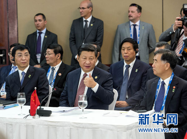 11月15日，金磚國家領導人非正式會晤在澳大利亞布里斯班舉行，中國國家主席習近平出席。新華社記者李學仁攝