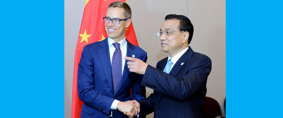 李克強(qiáng)會(huì)見芬蘭總理亞歷山大&middot;斯圖布