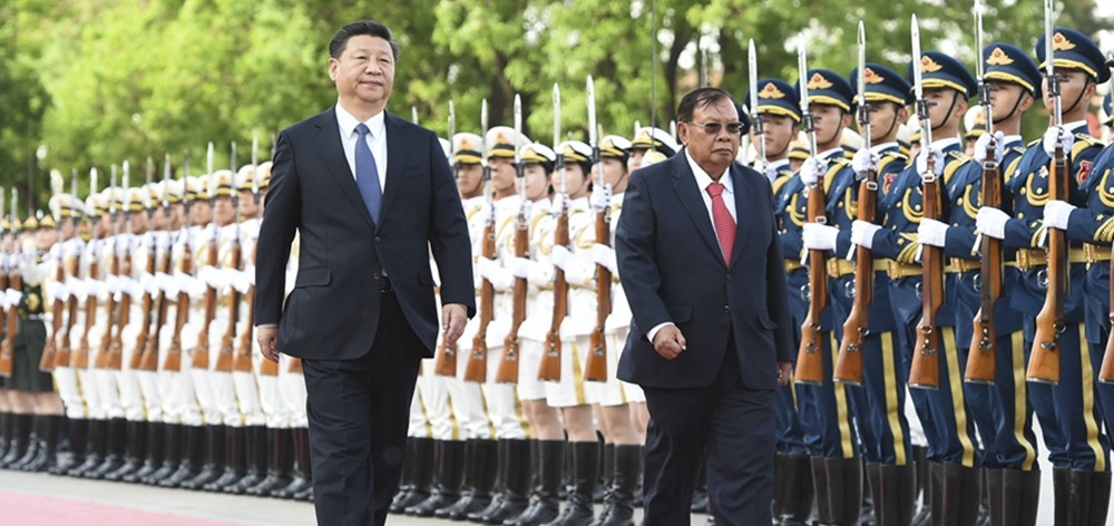 資料圖：習(xí)近平同老撾人民革命黨中央總書記、國家主席本揚(yáng)舉行會談